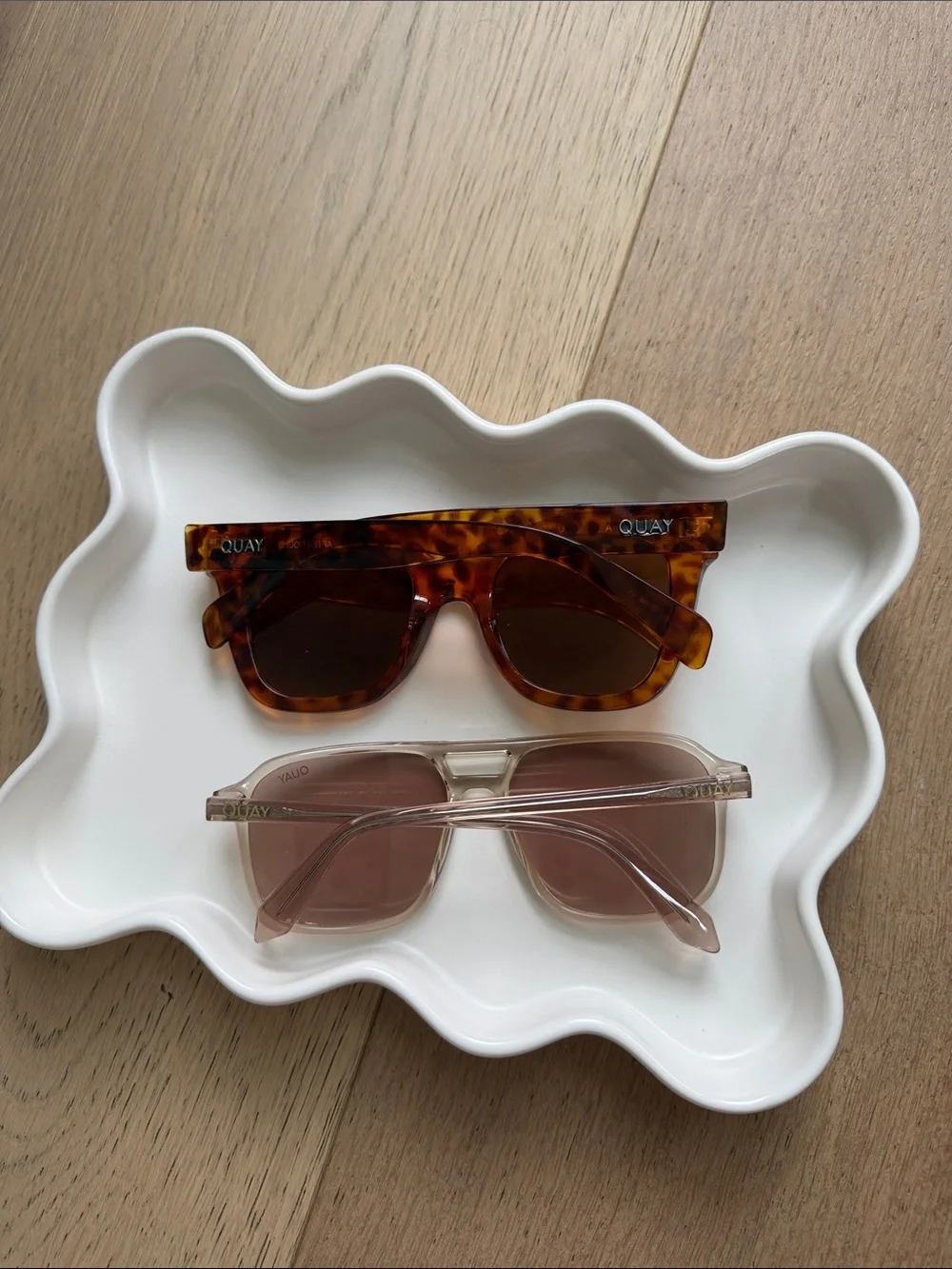 Quay Australia Tortoiseshell and Clear Sunglasses Duo